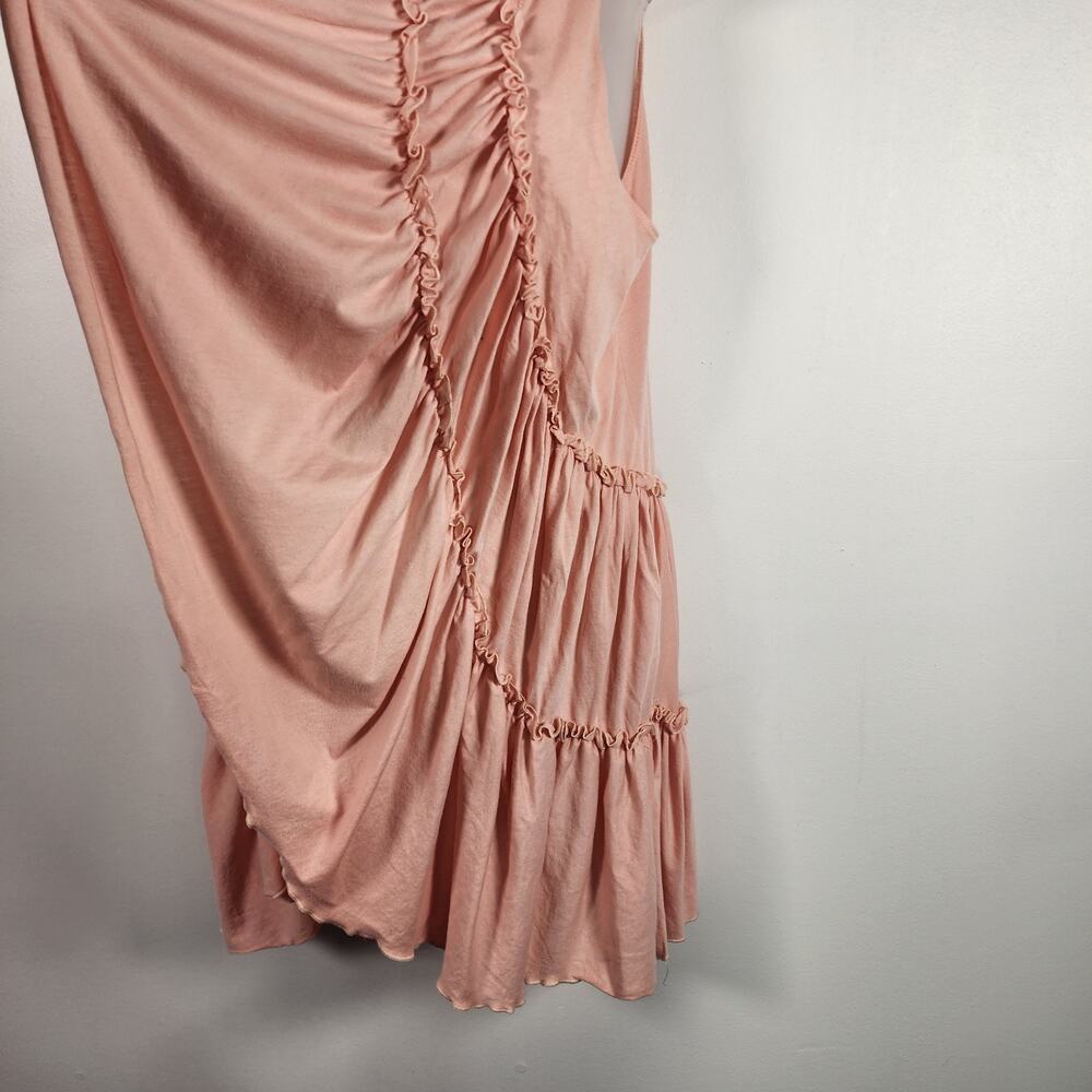 Cable & Gauge Women Peach Sleeveless Open Cardigan Vest Ruffle Cascading Size XL - Picture 6 of 12
